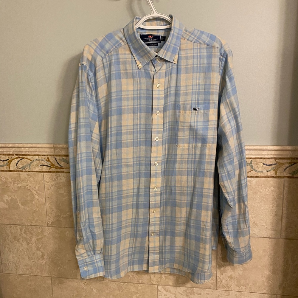 Vineyard Vines Mens Flannel Button Down Slim Fit